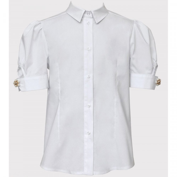 Блузка для девочки (SLY) короткий рукав цвет белый арт.3S-110 размерный ряд 34/134-44/164