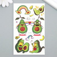 Татуировка на тело "Котоавокадо" цветная 7,5*12см арт.9691030