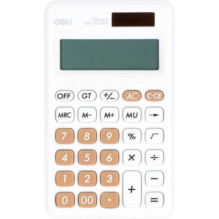 Калькулятор карманный 12разрядов DELI 110*70*7 (EM120WHITE) (Ст.1)