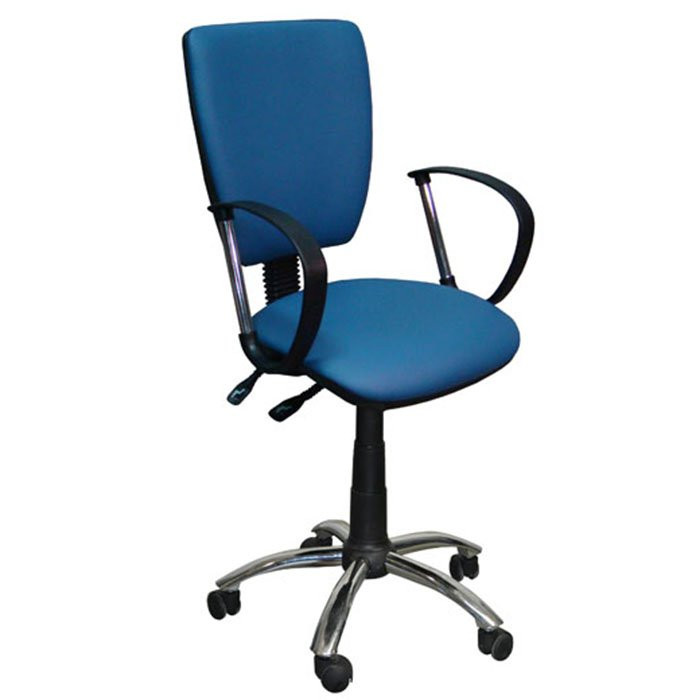 Кресло для оператора хром/ткань Ультра синий (В-10)