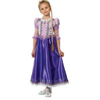 Костюм для девочки Рапунцель дисней (платье,брошь,обруч с косой) р.28/110-38/146 ткань арт.7065