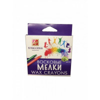 Мелки восковые (ЛУЧ) круглые 12 цветов арт.12С861-08