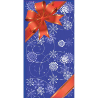 Конверт для денег "С Новым годом" красный бант на синем арт.5К-01548