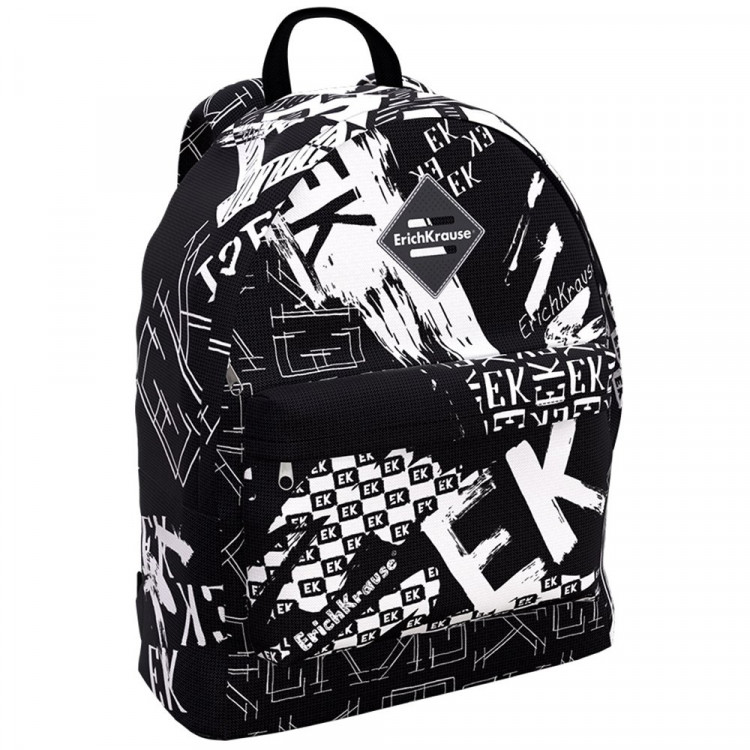 Рюкзак для мальчика (ErichKrause) EasyLine Black Logo черно-белый 29x39x13 см арт.56850