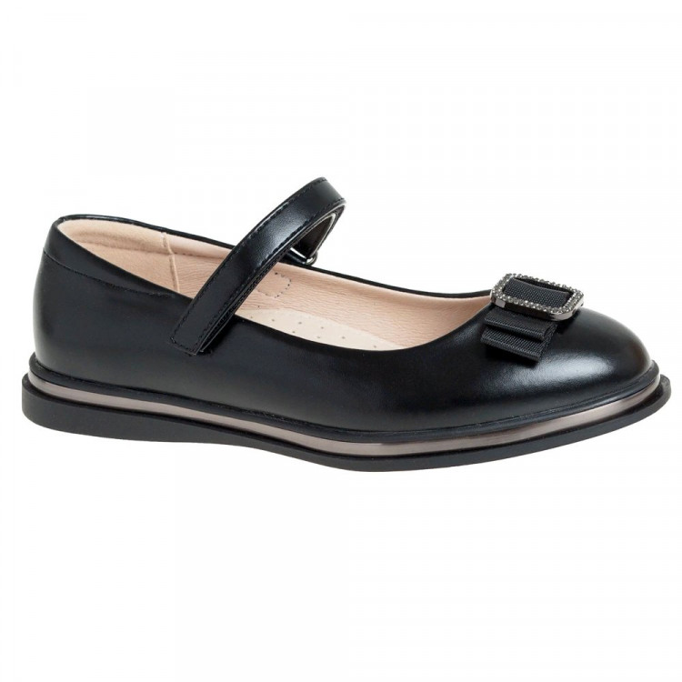 Туфли для девочки (Сказка) черные верх-искусственная кожа подкладка-натуральная кожа размерный ряд 33-37,5 арт.R967264572BK