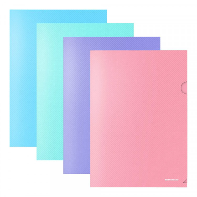Папка-уголок А4 180мкм пл. (ErichKrause) ассорти Diamond Pastel арт ...