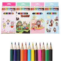 Карандаши цветные (Mazari) Зубастик 12 цветов 2,5мм шестигранные арт.M-7123-12