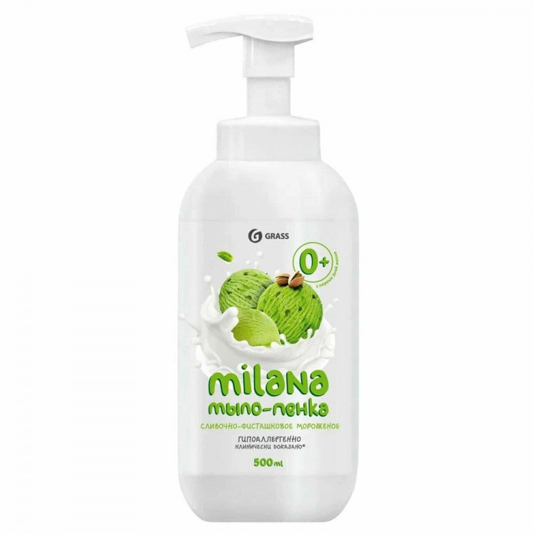 Мыло-пенка 500мл дозатор Grass Milana фисташковое мороженое арт.125421