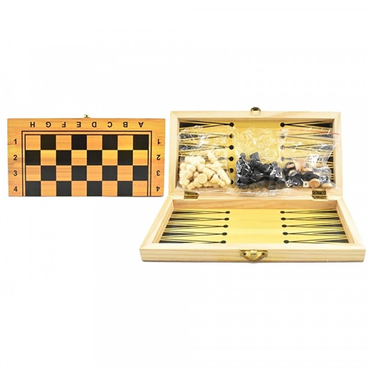 Игра настольная Шахматы, Шашки, Нарды классические в коробке + поле (РК) 12х23 см арт.ZY1175793