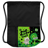 Сумка для сменной обуви 2 отделения (Hatber) МОЯ ИГРА - ПИКСЕЛЬ 340х410мм с карманом арт.NMn_30066