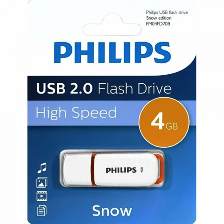 Флеш накопитель 4GB PHILIPS SNOW2.0 4GB, USB 2.0