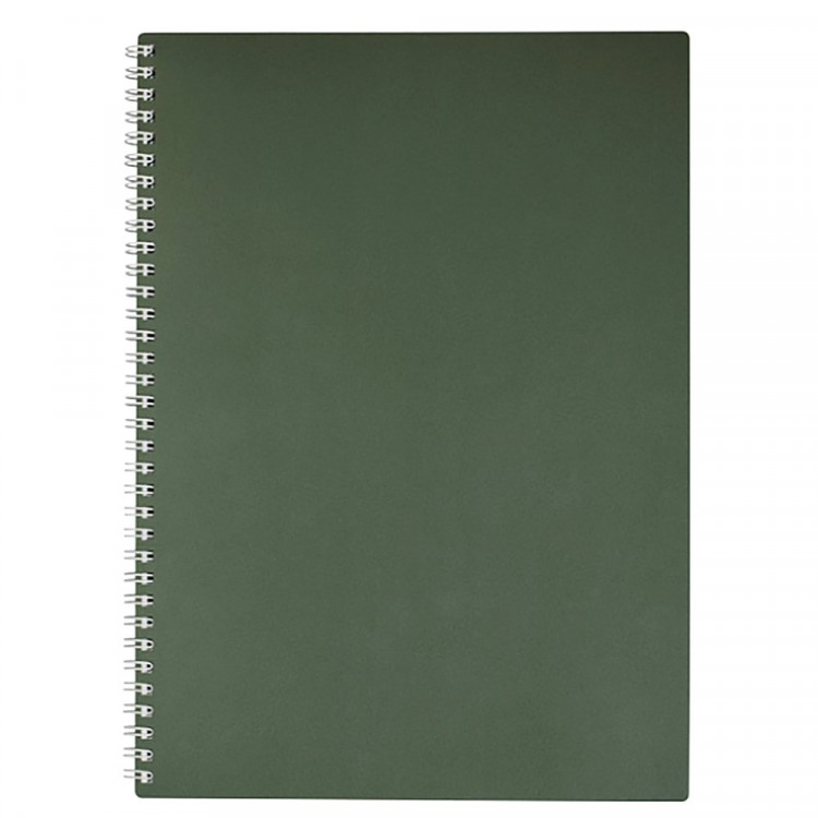 Тетрадь пластиковая обложка  А4 клетка 80 листов на гребне (Hatber) METALLIC Темно-зеленая арт.80Т4В1гр_03412