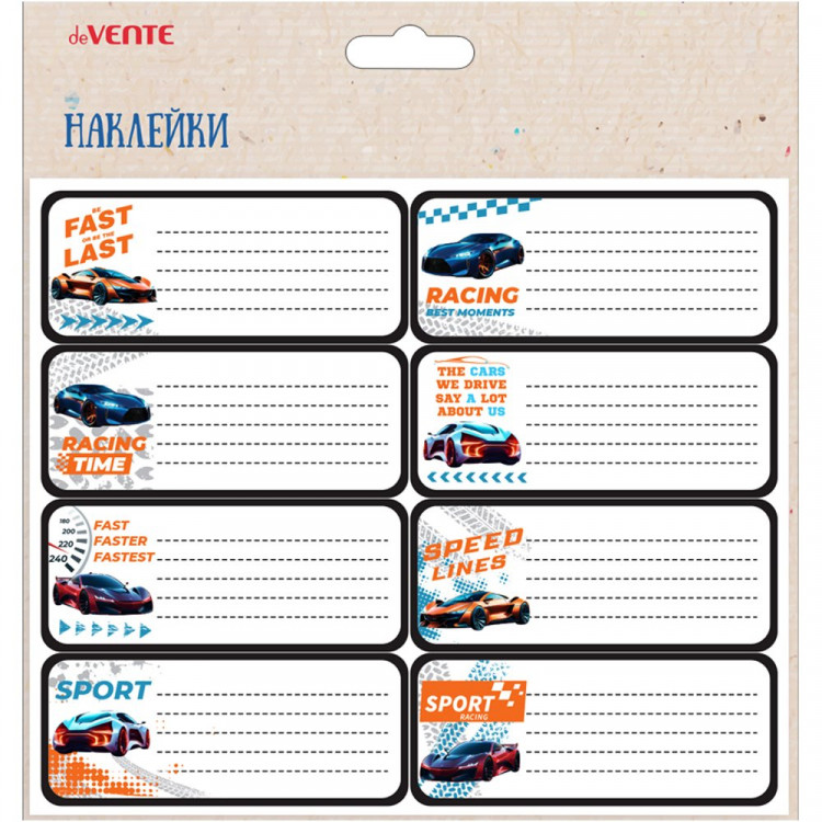Наклейки на тетрадь (deVENTE) Fast Or Last 8 штук 40х96мм арт.8066522