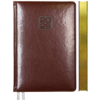 Ежедневник А6 2026 к/з deVENTE "Bravo" коричневый, золот.срез, 168л, 2 ляссе арт.2233600