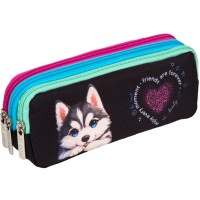 Пенал-косметичка 3 отделения (deVente) Cute Husky 21x8,5x5,5 см арт.7023538