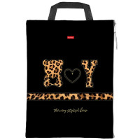 Папка школьная для тетрадей А4 на молнии с ручкой (Hatber) Стильный мишка арт.NSm_354123