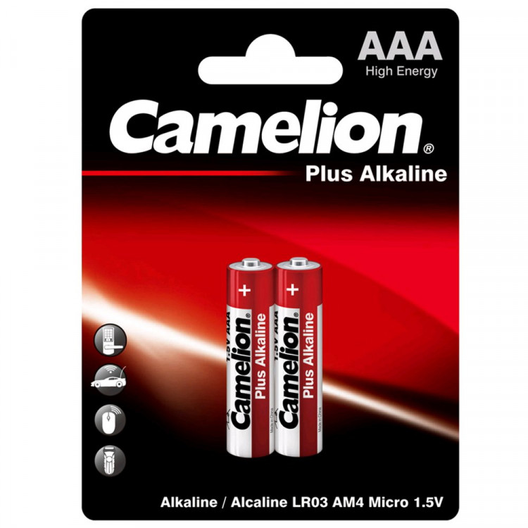 Батарейки Camelion LR03 (ААА) алкалиновые BL2 (цена за упаковку) (Ст.24)