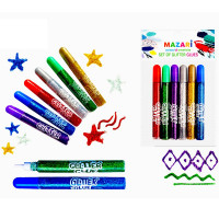 Гель с блестками 6 штук в наборе (Mazari) 15 мл х 6 цветов арт.M-5656