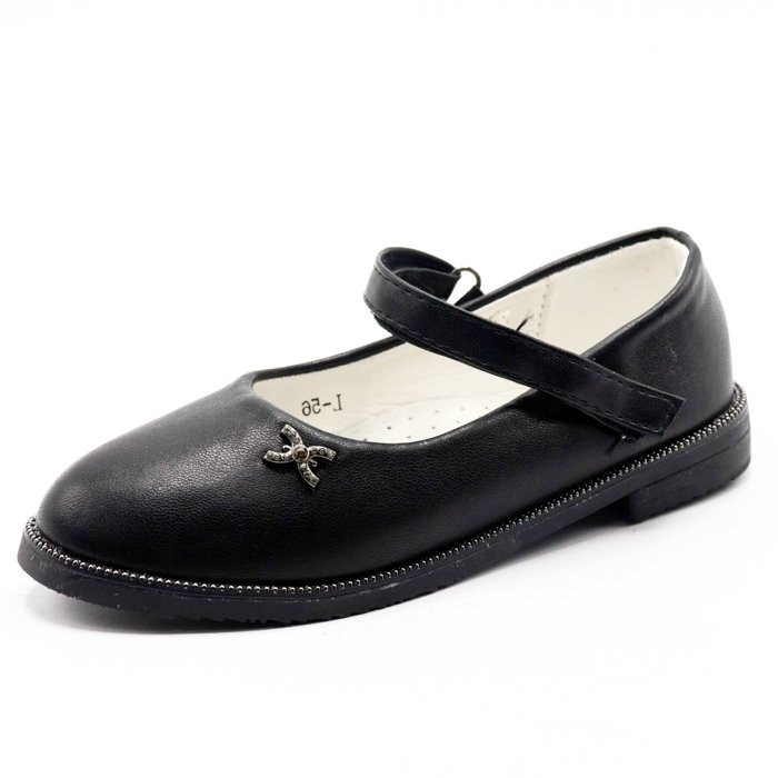 Туфли для девочки (Meitesi) черные верх-искусственная кожа  подкладка-искусственная кожа  артикул ldj-L-56