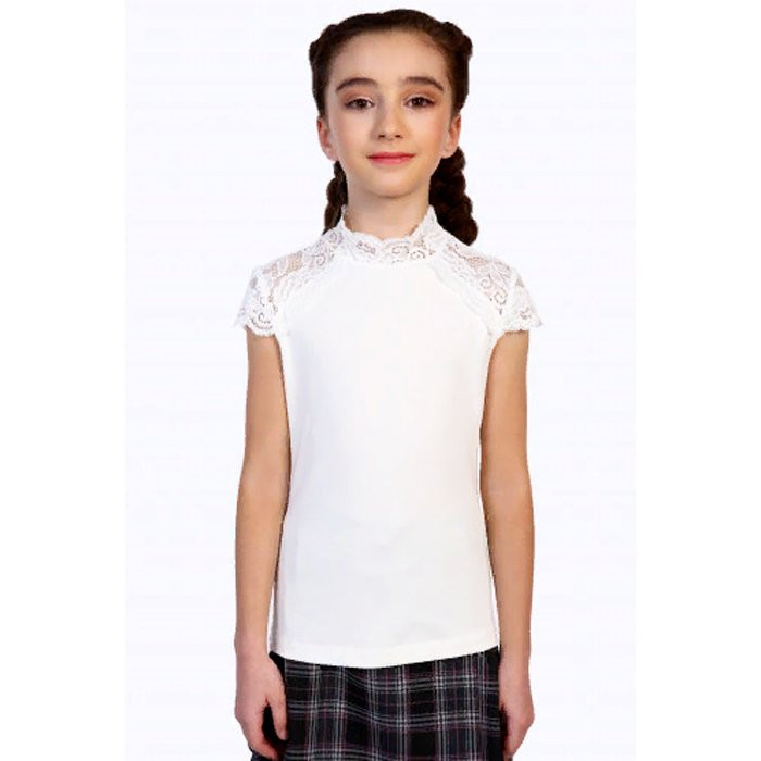 Блузка трикотаж для девочки (Jersey Lab) короткий рукав цвет сиреневый арт.13124 Стелла  размерный ряд 28/122-40/158