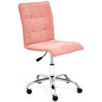 Кресло офиснок ZERO без подлокотников флок розовый