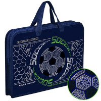 Сумка пластик А4 (ОНИКС) на молнии ручка-тесьма арт.ПТ-14-12 Сила футбола широкая боковинка, фольга