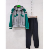 Костюм спортивный для мальчика артикул dux-2552-2 размер 32/128-46/170 цвет черный/бирюзовый/серый