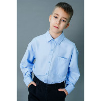 Сорочка детская  (Делорас) длинный рукав размерный ряд 31/128-134-35/152-158  цвет светло-голубой арт.C71711 на кнопках