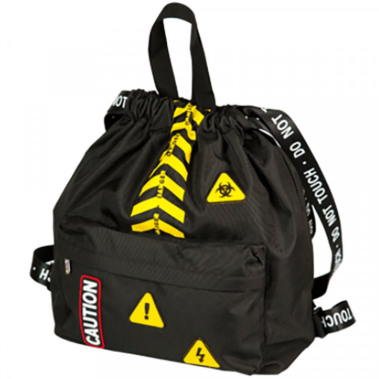 Сумка-рюкзак для сменной обуви 1 отделение(deVENTE) Danger 39x32x19 см черная арт.7032397
