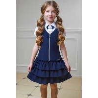 Сарафан для девочки (ГЕРМИОНА) ткань 07 арт.5239-07 размер 32/134-44/170 цвет синий