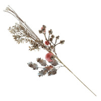 Украшение декоративное "Ветка. Хвоя, ягоды, шишки" 76см заснеженная арт.774598