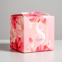 8МАРТА Коробка подароч. 12*12*12см "8 Марта" цв.розовый арт.5218396