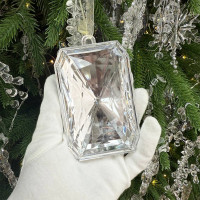 Украшение декор.подвеска пластик "DIAMOND_Shine" 10см цв.серебро арт.196-0833