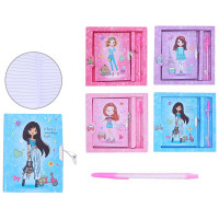 Блокнот А5 твердая обложка 48 листов (Mazari) Девочка с замочком ассорти арт.M-9192