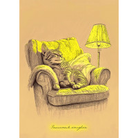 Записная книжка А5 твердая обложка 80 листов (Prof-Press) Уютный котик-2 ламинация арт.80-5592