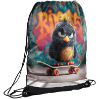 Сумка для сменной обуви 1 отделение с карманом Феникс Опасный птенец 360х480мм арт.72186