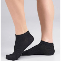Носки женские арт.S200 размер 23-25 80% хлопок 18% полиамид 2% эластан цвет черный (Clever)
