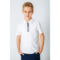 Поло для мальчика (Делорас) короткий рукав цвет белый арт.71558ZS размер 34/134-46/170