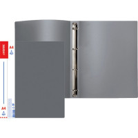Папка на 4-х кольцах А4 30мм D-25мм пластик 0,60мм, серая deVENTE Daily арт.3081413