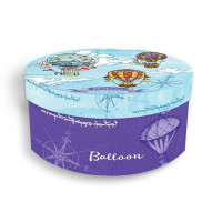 Коробка подароч. 14*14см Яркие дирижабли