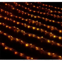 Гирлянда электрическая для дома занавес Дождь 1,5*1м 300LED цвет желтый (светлый провод) арт.671635