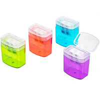 Точилка пластиковая (Hatber) ) контейнер, 2 отверстия  PRIME-L арт.BS_078199  (Ст.12)