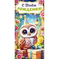 Открытка-конверт "С Днем рождения!" арт.9.0000882