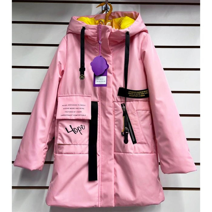 Куртка осенняя для девочки (JinshaLang) арт.xx-212-4 размерный ряд 36/140-44/164 цвет розовый