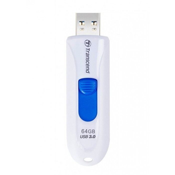 Флеш диск 64GB USB 3.0 Transcend JetFlash 790 Белый/Синий