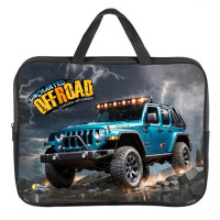 Папка А4 текстиль на молнии ручка-тесьма широкая боковинка (Оникс)  Джип синий арт.ПМД 4-20