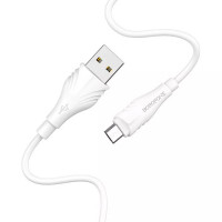 Кабель USB -микро USB Borofone BX18 Optimal,1.0м,круглый,2.4A,силикон, цв.белый