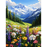 Алмазная мозаика 30х40см (Феникс) Альпийские луга без подрамника полное заполнение арт.71368