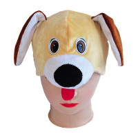 Маска-шапочка карнавальная плюш (ЖИВОТНОЕ) "Песик" цв.бежевый/коричн. р.52-54 арт.4021 к-18