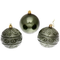 Набор шаров 08см 03шт/наб. "Микс фактур" цв. изумруд арт.201-0850